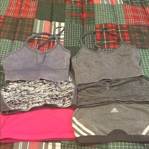 Adidas Gray and Pink Sports Bra Collection